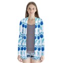 Blue Daisy Minimalist Leaves   Drape Collar Cardigan View1