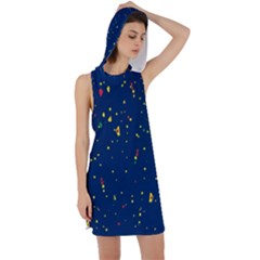 Christmas Sky Happy Racer Back Hoodie Dress by Dutashop