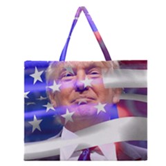 Donald Trump Flag Zipper Large Tote Bag by vintagetrump