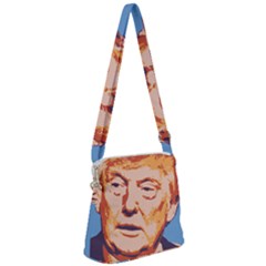 Orange Donald Trump Zipper Messenger Bag by vintagetrump