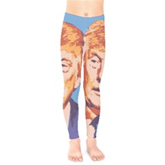 Orange Donald Trump Kids  Leggings by vintagetrump