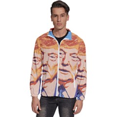 Orange Donald Trump Men s High Neck Windbreaker by vintagetrump