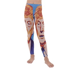 Orange Donald Trump Kids  Lightweight Velour Leggings by vintagetrump