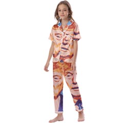 Orange Donald Trump Kids  Satin Short Sleeve Pajamas Set by vintagetrump