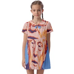 Orange Donald Trump Kids  Asymmetric Collar Dress by vintagetrump