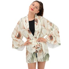 Floral Design Long Sleeve Kimono