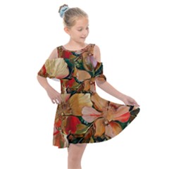  Floral Design 03 Kids  Shoulder Cutout Chiffon Dress by myclothy