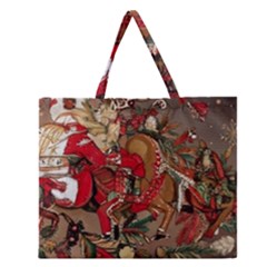 Christmas Art 01 Zipper Large Tote Bag by myclothy