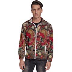 Christmas Art 01 Men s High Neck Windbreaker by myclothy