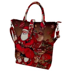 Christmas Art Buckle Top Tote Bag by myclothy