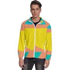 Geometric Design 02 Men s High Neck Windbreaker by myclothy