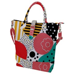 Geometric Design 07 Buckle Top Tote Bag by myclothy