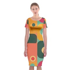 Geometric Design 08 Classic Short Sleeve Midi Dress by myclothy