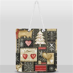 Christmas Reindeer Full Print Rope Handle Tote (large) by Posterlux