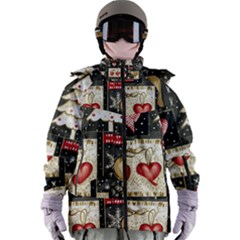 Christmas Reindeer Women s Zip Ski And Snowboard Waterproof Breathable Jacket by Posterlux