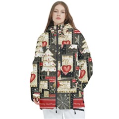 Christmas Reindeer Women s Multi Pockets Zip Ski And Snowboard Waterproof Breathable Jacket by Posterlux