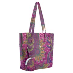 Abstract Purple Pattern Everyday Shoulder Bag With Pouch Bag by Bedest