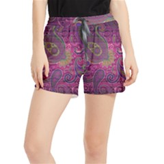 Abstract Purple Pattern Women s Runner Shorts by Bedest