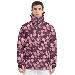 Cherry Blossoms Japanese Men s Pullover Zip Ski And Snowboard Waterproof Breathable Jacket by HermanTelo