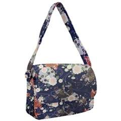 Japanese Wave Koi Illustration Pattern Courier Bag by Ndabl3x