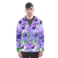 Purple Flower Nature Men s Hooded Windbreaker by Posterlux