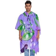 Purple Flower Nature Men s Hooded Rain Ponchos by Posterlux