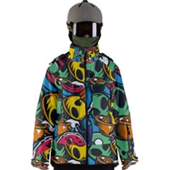 Funky Alien Pattern Abstract Colourful Drawing Men s Zip Ski And Snowboard Waterproof Breathable Jacket by Posterlux