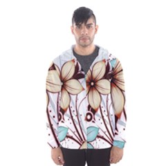 Flowers Flowers Pattern Men s Hooded Windbreaker by Posterlux