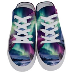 Northern Lights Aurora Night Nature Half Slippers by Posterlux