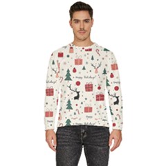 Happy Holiday Xmas Christmas Pattern Men s Fleece Sweatshirt by Paksenen