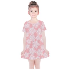 Lace White Ornamental Textile Kids  Simple Cotton Dress by Paksenen