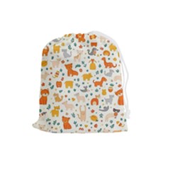 Pet Animal 04 Drawstring Pouch (large) by myclothy