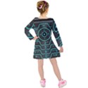 Retro Mobile Device Output Device Kids  Long Sleeve Velvet Dress View2