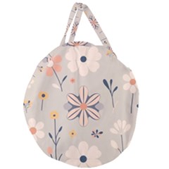  Minimalist Pattern With Simple Lines,flower And Shapes, Creating A Clean And Modern Giant Round Zipper Tote by myclothy