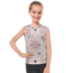  Minimalist Pattern With Simple Lines,flower And Shapes, Creating A Clean And Modern Kids  Mesh Tank Top by myclothy