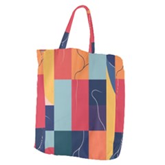  Minimalist Pattern With Simple Lines And Shapes, Creating A Clean And Modern Aesthe Giant Grocery Tote by myclothy