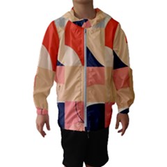 Minimalist Pattern With Simple Lines And Shapes, Creating A Clean And Modern Aesthe Kids  Hooded Windbreaker by myclothy