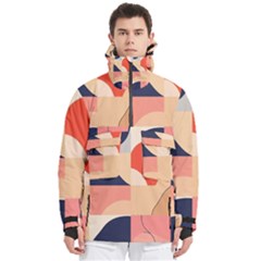 Minimalist Pattern With Simple Lines And Shapes, Creating A Clean And Modern Aesthe Men s Pullover Zip Ski And Snowboard Waterproof Breathable Jacket by myclothy