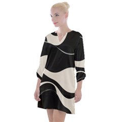 A Minimalist Pattern With Simple Lines And Shapes, Creating A Clean And Modern Aesthetic 06 Open Neck Shift Dress by myclothy