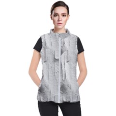 Wall With Cracked White Paint Texture Women s Puffer Vest by dflcprintsclothing