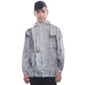 Wall With Cracked White Paint Texture Men s Front Pocket Pullover Windbreaker View1