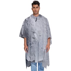 Wall With Cracked White Paint Texture Men s Hooded Rain Ponchos by dflcprintsclothing