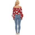 Valentine Off Shoulder Flutter Bell Sleeve Top View4