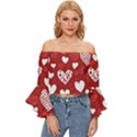 Valentine Off Shoulder Flutter Bell Sleeve Top View1