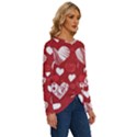 Valentine Long Sleeve Crew Neck Pullover Top View3