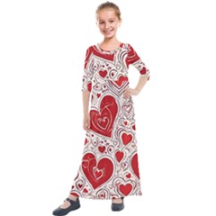 Be My Valentine Kids  Quarter Sleeve Maxi Dress by pollyparadiseartshop