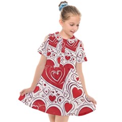 Be My Valentine Kids  Short Sleeve Shirt Dress by pollyparadiseartshop