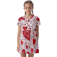 Be My Valentine Kids  Asymmetric Collar Dress by pollyparadiseartshop