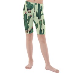 Cactus  Kids  Mid Length Swim Shorts by pollyparadiseartshop