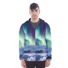 Northern Lights Aurora Night Nature Men s Hooded Windbreaker by Posterlux